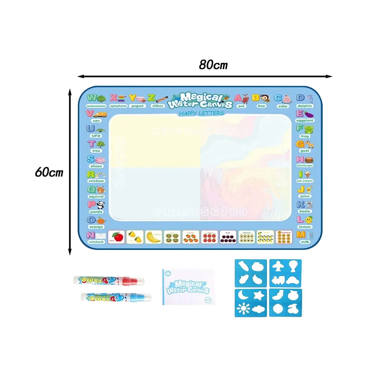 Mat Educacional Water Doodle for Kids, Painting Toy, Tapete de atividade, Desenho colorido, Desenho, Escrita, Tabuleiro Doodle, 3 +