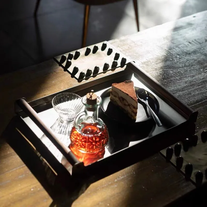 Black walnut outdoor baking tray, embroidered steel tray, suitable for Xuefeng Mountain table board accessories