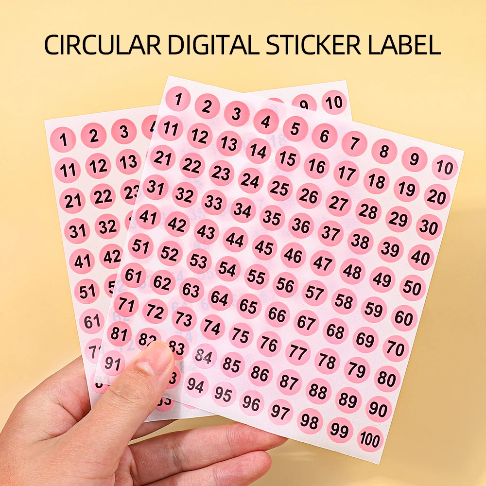 2Pcs/Lot Waterproof Pink Number Sticker Label For Nail Polish Color Gel Varnish Marking Digital Label Sticker Manicure Tool