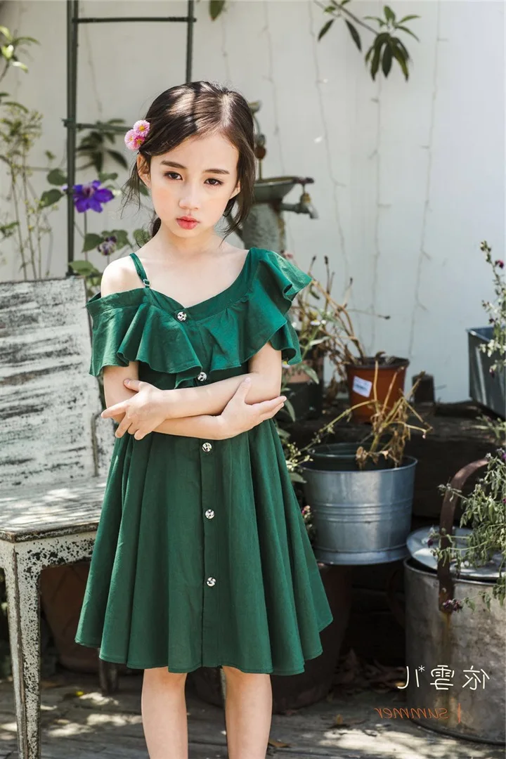 Girls Casual Dresses Strapless Dress with Bare Shoulders Lolita Dress Summer Dresses Toddler Girl Clothes Princess Dress