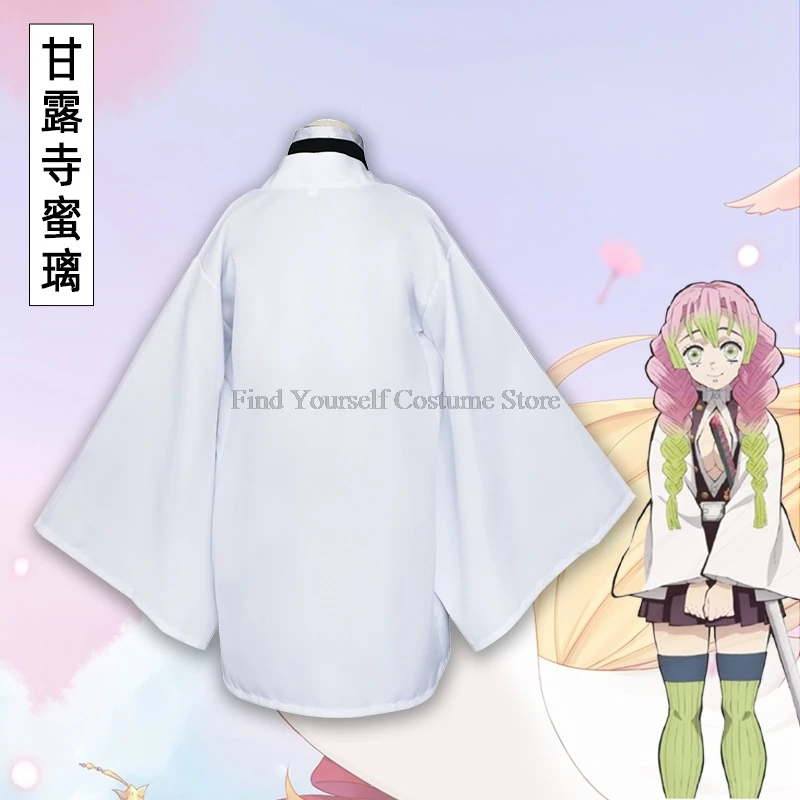 Anime Kanroji Mitsuri Cosplay Kostuum Kimetsu No Yaiba Kostuum Kimono Uniform Kanroji Mitsuri Pruik Halloween Kleding