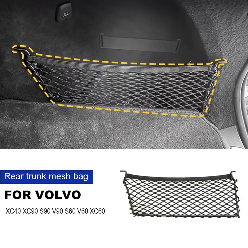 For Volvo XC60 XC90 S90 XC40 v90 C40 trunk side mesh pocket interior storage bag for automotive supplies Car accessories