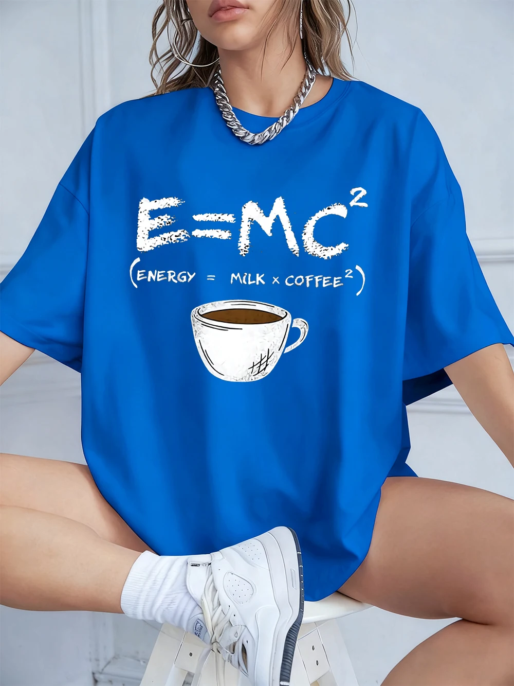 Coffee Is Needed When Thinking Printed T-Shirts Womens Summer Cotton Short Sleeve Tees Loose O-Neck Soft Tops Casual Clothes