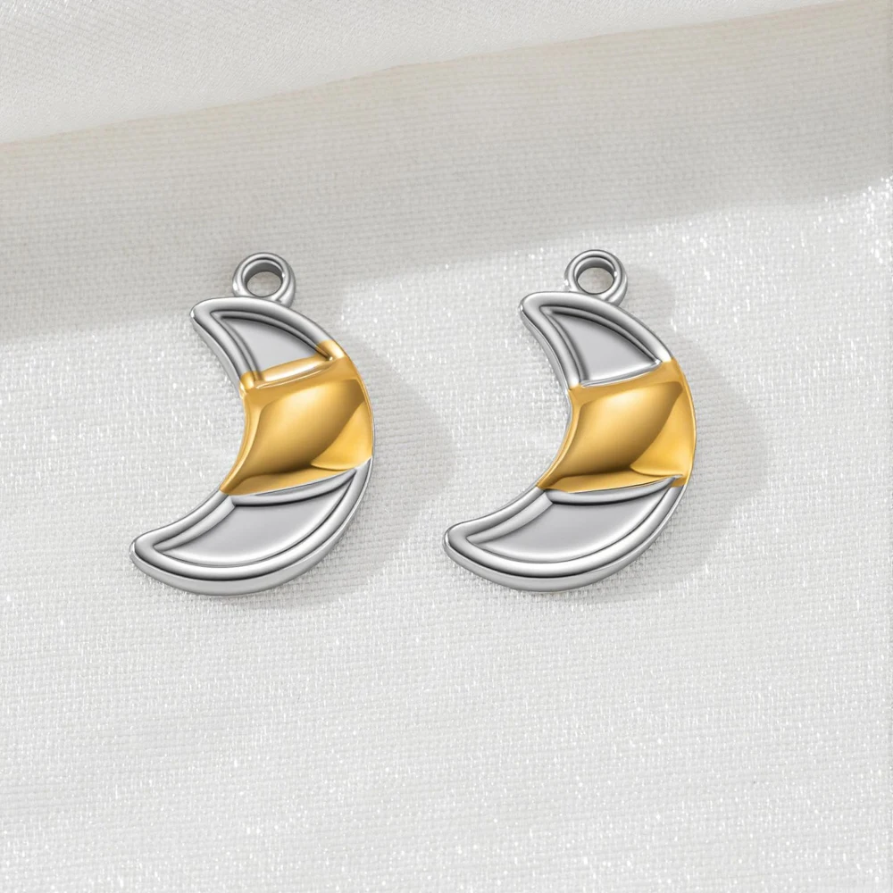 5 Stück Edelstahl-Anhänger mit rundem Herz- und Sterndesign für DIY-Halsketten, Ohrringe, Charms, Bastelarbeiten, Schmuckherstellung, Zubehör – Detail 4