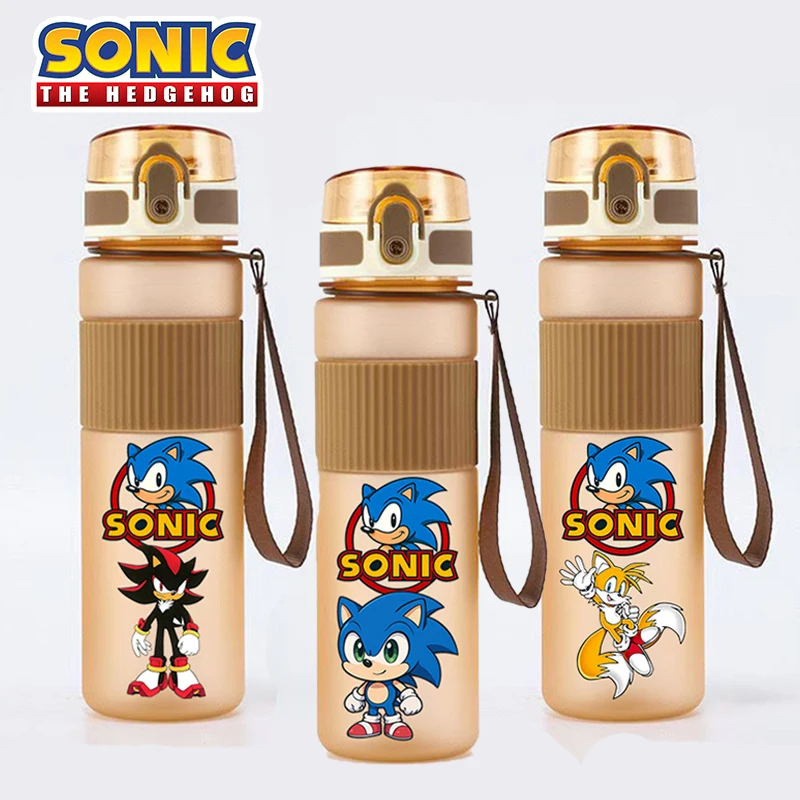 Sonics Portable Water Bottle Cartoon Sports Water Cup Children Anime Handy Cup Outdoor Travel Office Essential Water Bottle Cup