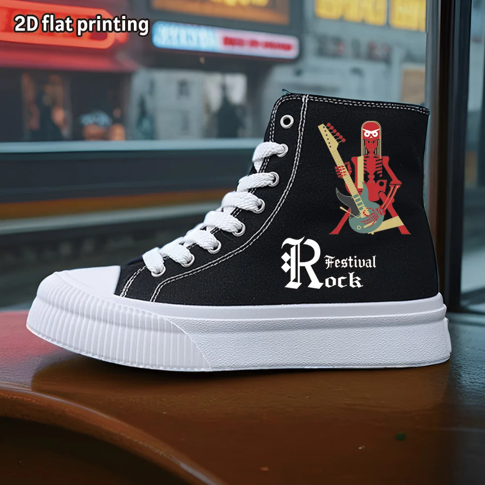 

Women's Sports Shoes Student Sports Enthusiasts Spring and Summer Women's Canvas Shoes Round Toe High Top Round Toe Flats Bottom Breathable Vulcanized Shoes Digital Printing Women's Shoes