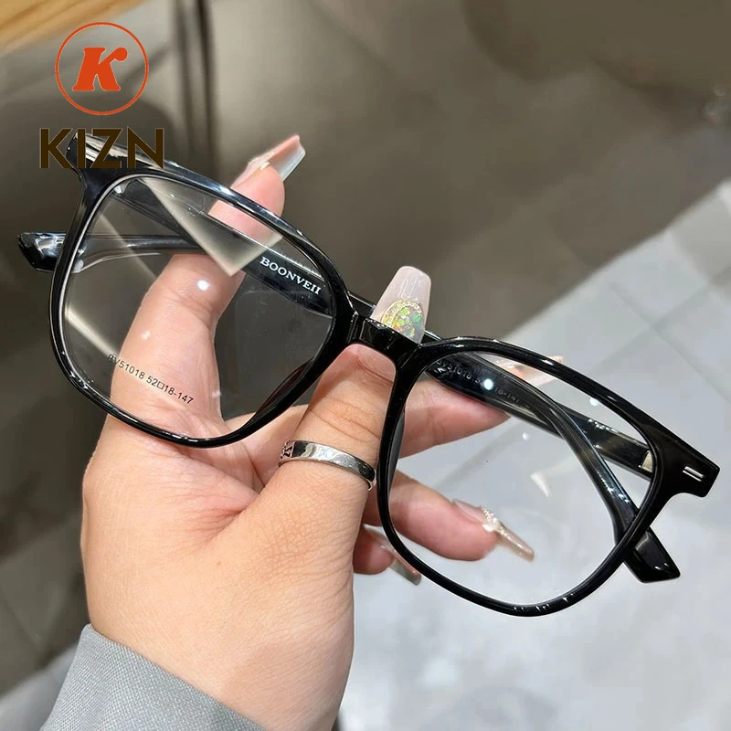 

KIZN TR90 гибкие модные мужские очки с большим кругом для девочек, оптические очки для подростков, очки для близорукости, оправа для очков для чтения