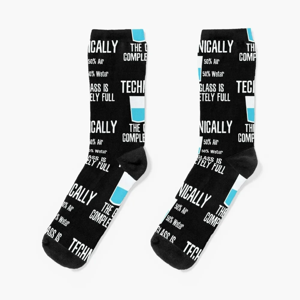 Technically the glass is completely full Socks retro Men's Socks Women Men's