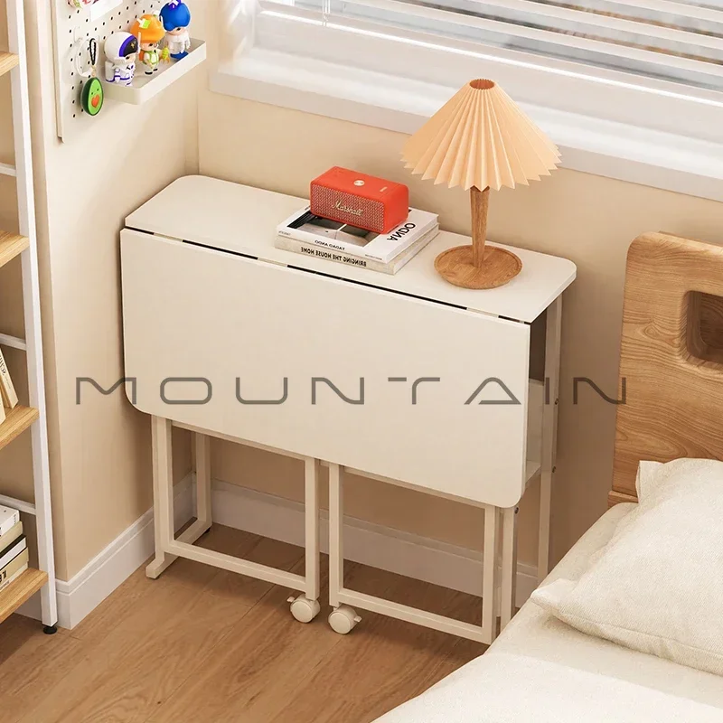 

Folding desk bookshelf integrated household student writing desk