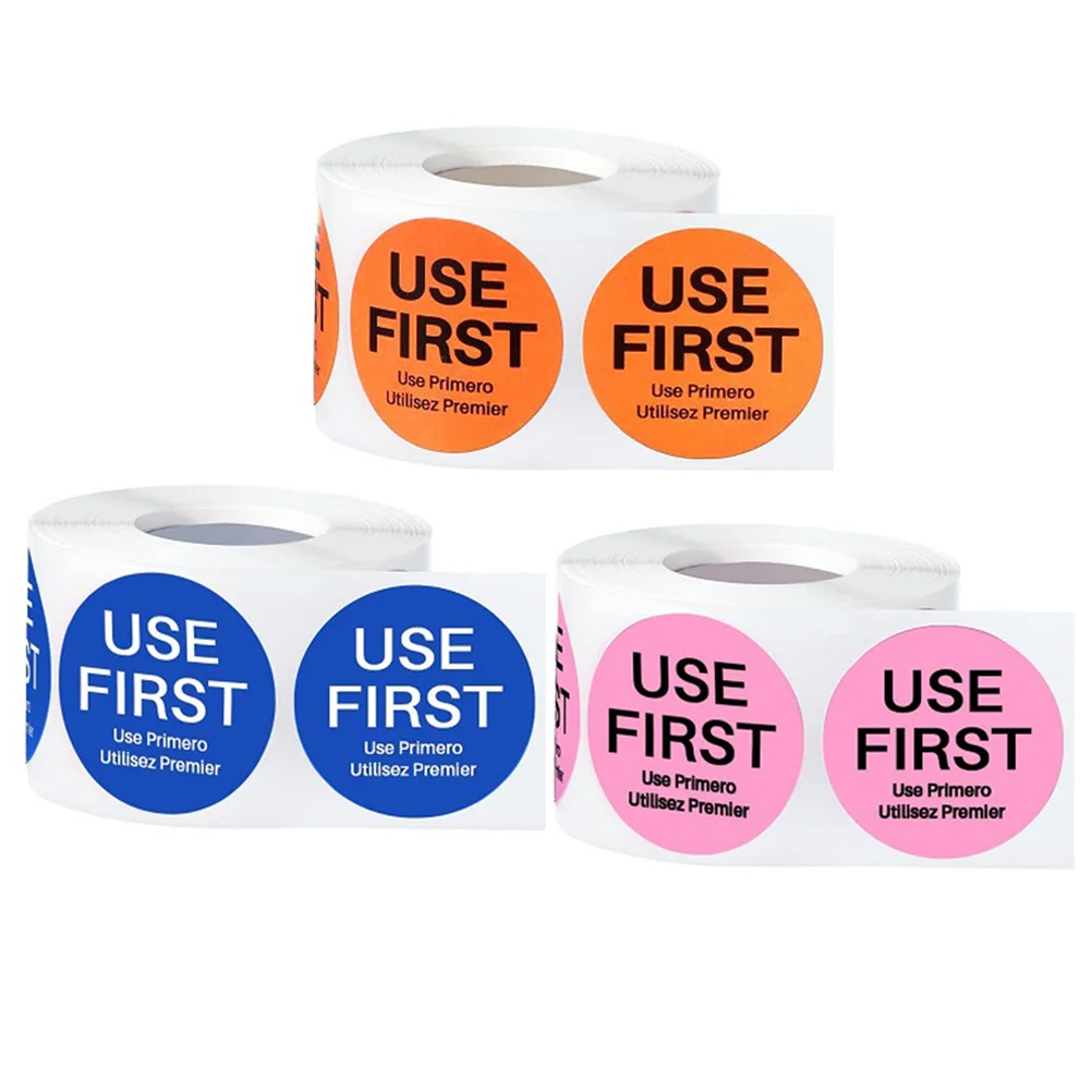 3 Rolls Use First Restaurant Food Decals Labels Stickers for Round Copper Plate Service