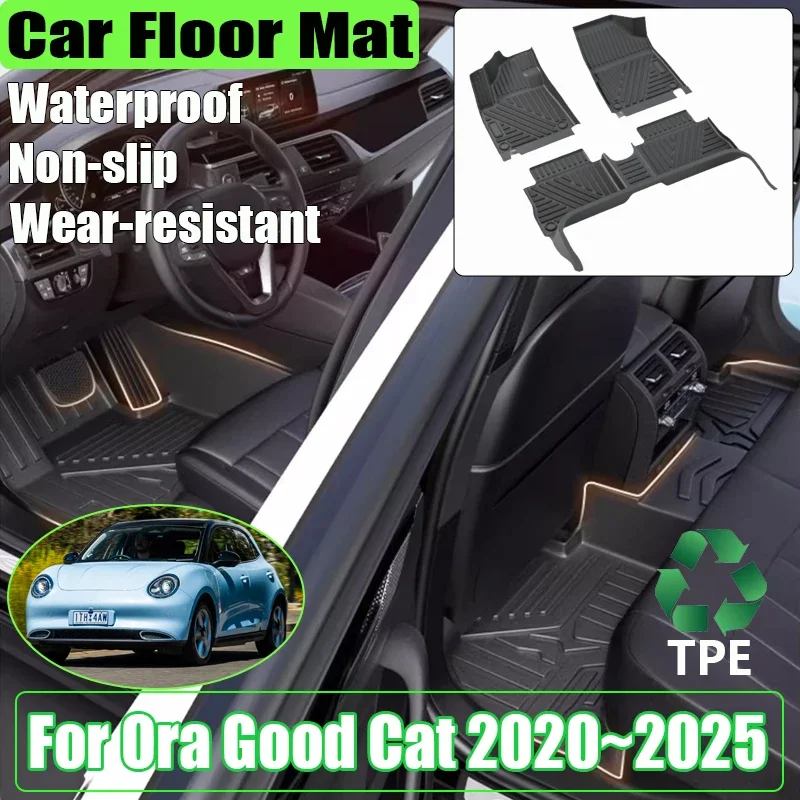 Car Accessories For GWM Ora Good Cat GT 2020~2022 2023 2024 2025 Haomao TPE Floor Mats Anti-scratch Mud Carpet Foot Pad Full Rug