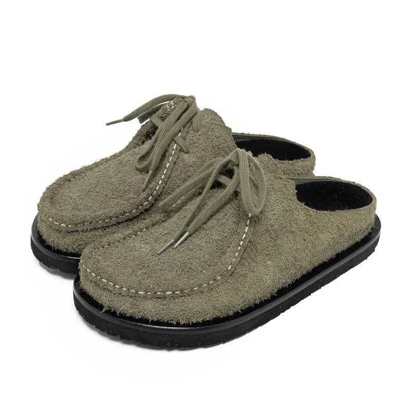 

New Women Shoes Retro Luxury Genuine Leather Mueller Slippers for Woman Classic Baotou Casual Shoes Designer Shoes Zapatos Mujer