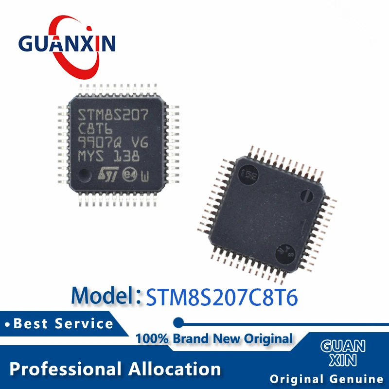 100% New  Marking STM8S207C8T6 STM8S207C8T6TR LQFP-48 STM8S207