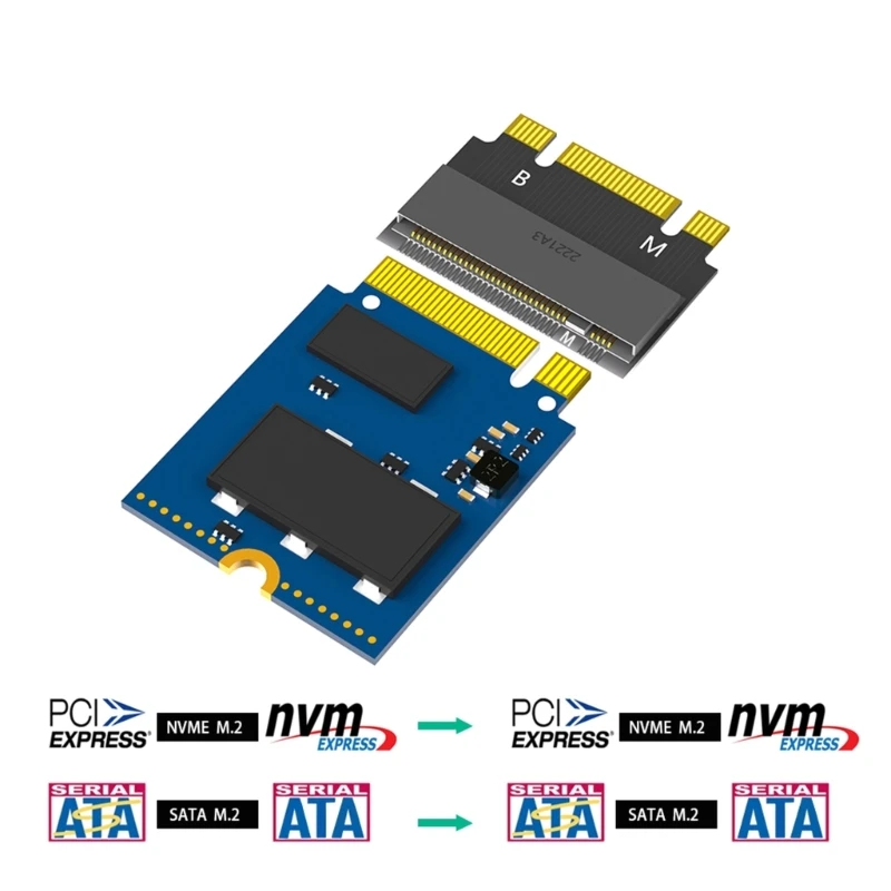 Adaptateur d'extension M.2 2230 à 2242, NGFF B + M clé NVcloser M-Key 2230 à 2242 mâle à femelle pour SSD de 2230mm