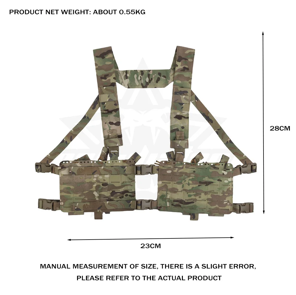 OPHIDIAN-Chaleco de pecho con sistema de topos, aparejo de pecho con corte láser, bolsa de revista, aparejo frontal dividido para caza, equipo conveniente para pistola de aire