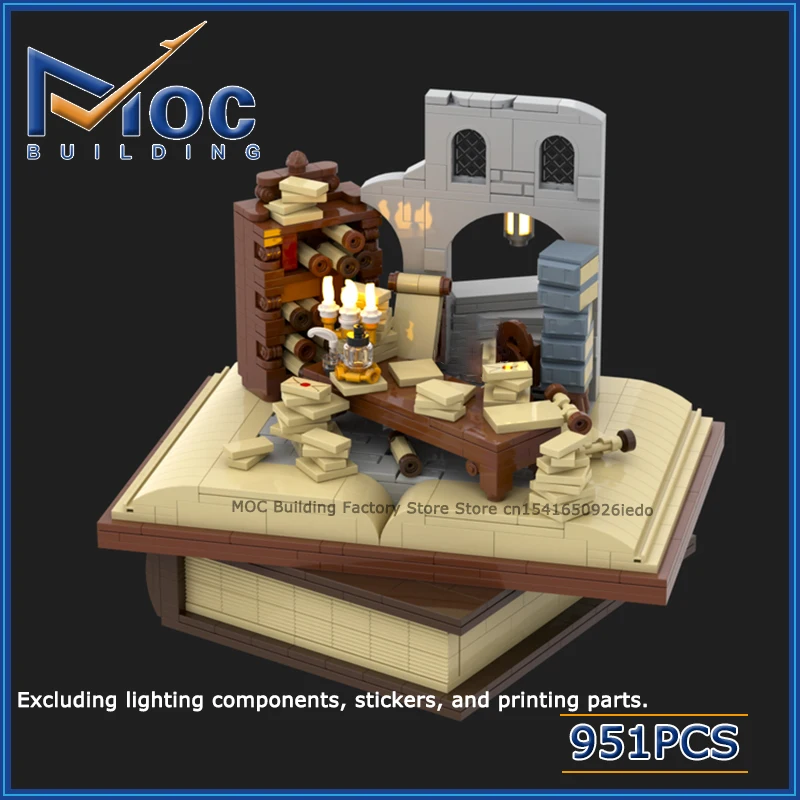 MOC Building Blocks Classic Movie Series Scene City Archives Research Scene Model DIY Assemble Bricks Collection Toys Xmas Gifts