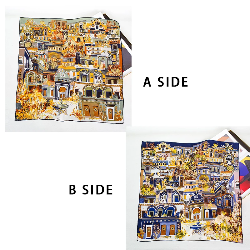 

Small Square Double Face Silk Scarf Versatile Bandanas Neck Clothing Accessory Ideal Valentine's Day Gift for Lovers