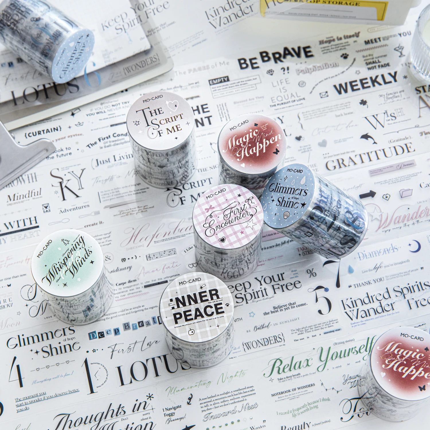 50mm*2m PET Romantic English phrases Tapes Stickers Scrapbooking Hand Account Adhesive hand made Diy Junk Journal Craft Supplies