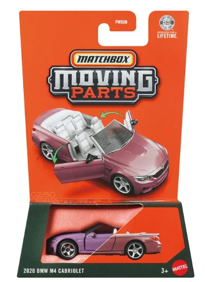 2026 Matchbox Moving Parts Car 2020 BMW M4 Cabriolet 1/64 Metal Die-cast Model Collection Toy Vehicles FWD28
