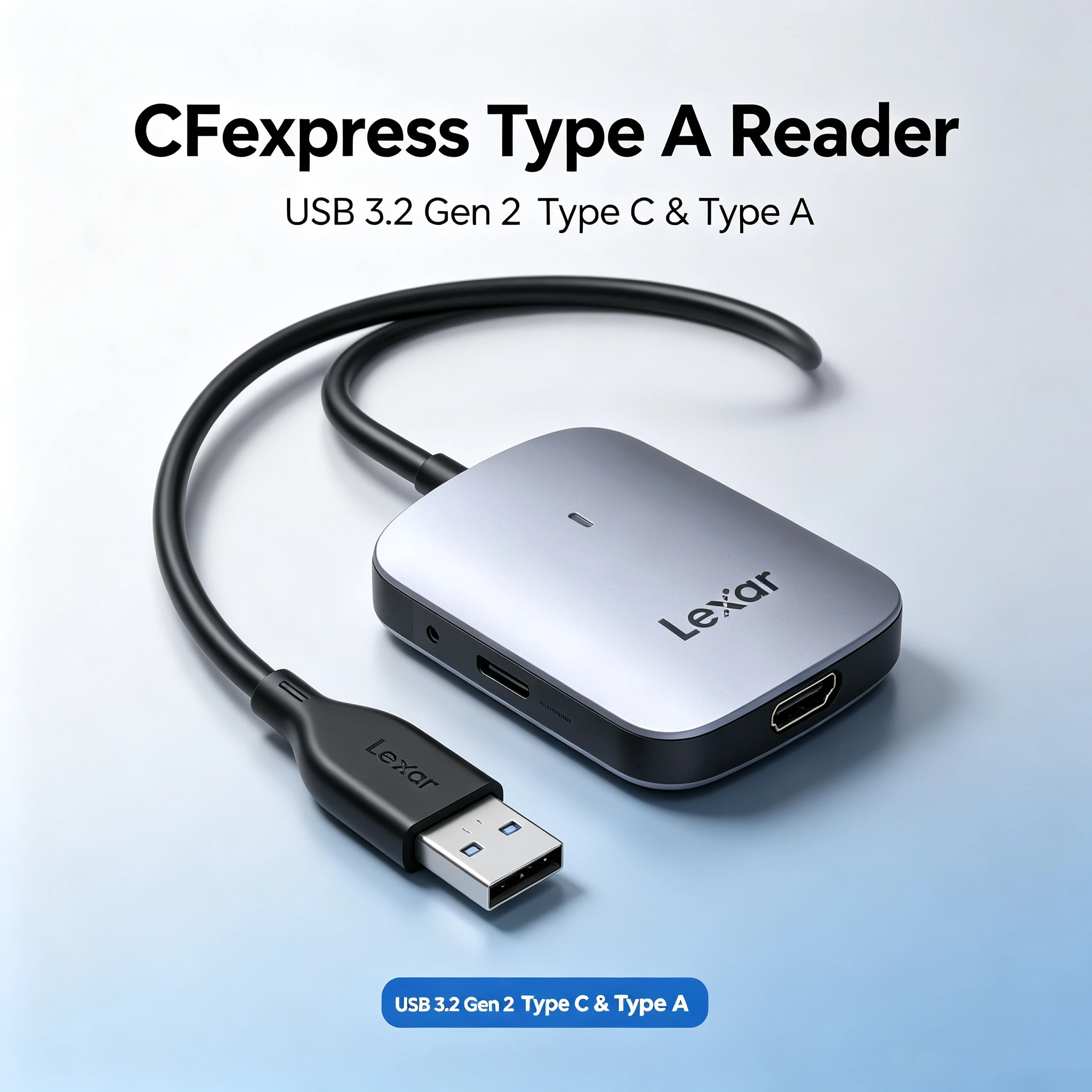 Portable Lexar CFexpress Type A Memory Card Reader USB 3.2 Gen2 Type C & Type A CFe A Reader for Camera 4K 8K Video Transfer