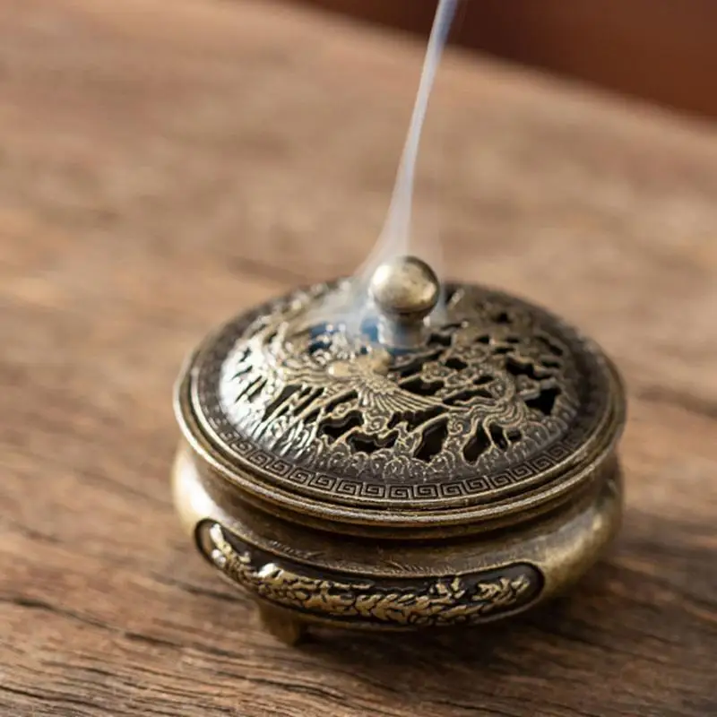 Mini Incense Burner Decor Agarwood Sandalwood Aromatherapy Stove Home Office Decoration Alloy Decorative Ornament