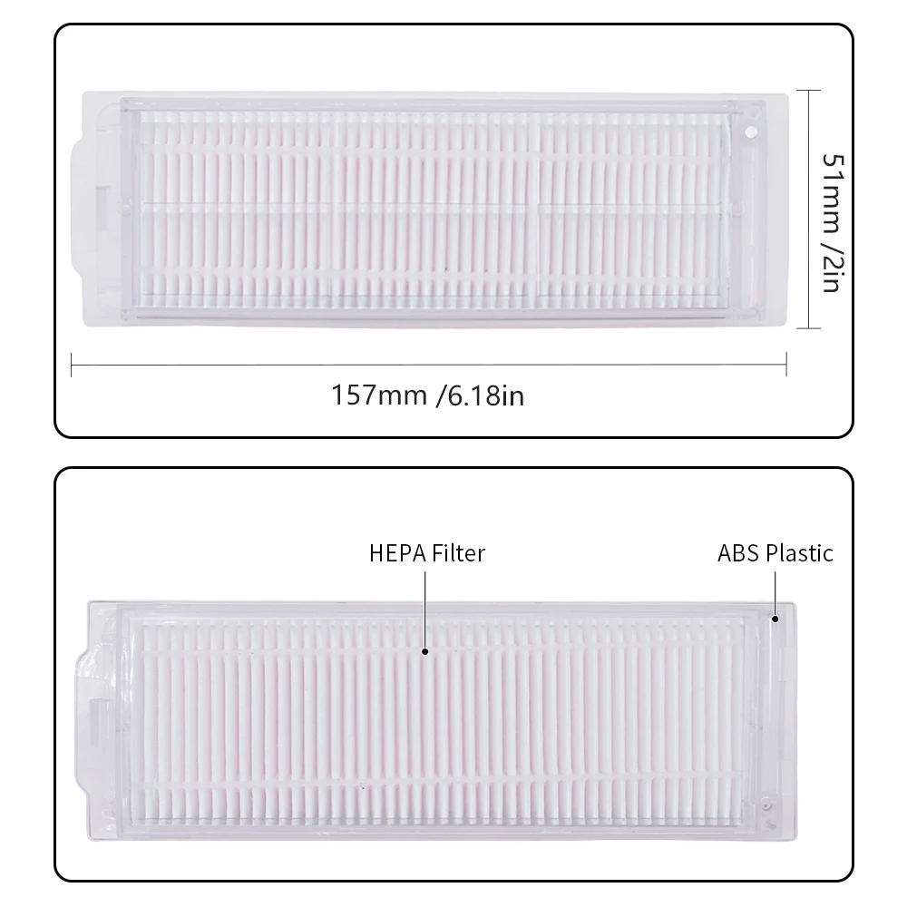 Main Side Brush Filter Mop Rag Compatible with Xiaomi Mi Vacuum Mop 2 Lite / Mi Robot Vacuum Mop 2 Pro / MJSTL / MJST1SHW Parts