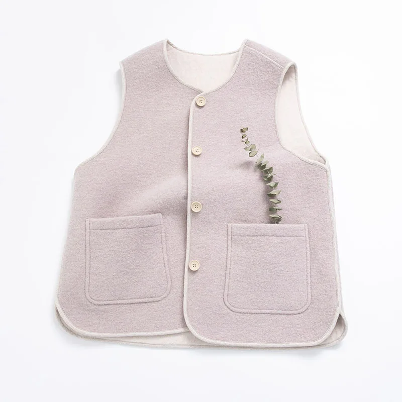 

Autumn Winter Women Casual All-match Loose Japan Style Layering Comfortable Warm Compressed Wool Sleeveless Vests Coat
