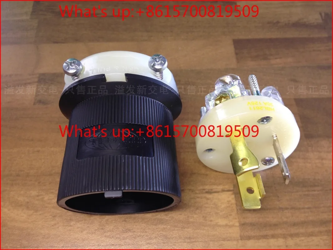 

Промышленная трехконтактная вилка HUBBELL HBL2611, 30А, 125В, импортированная из США, в комплекте с кабелем.