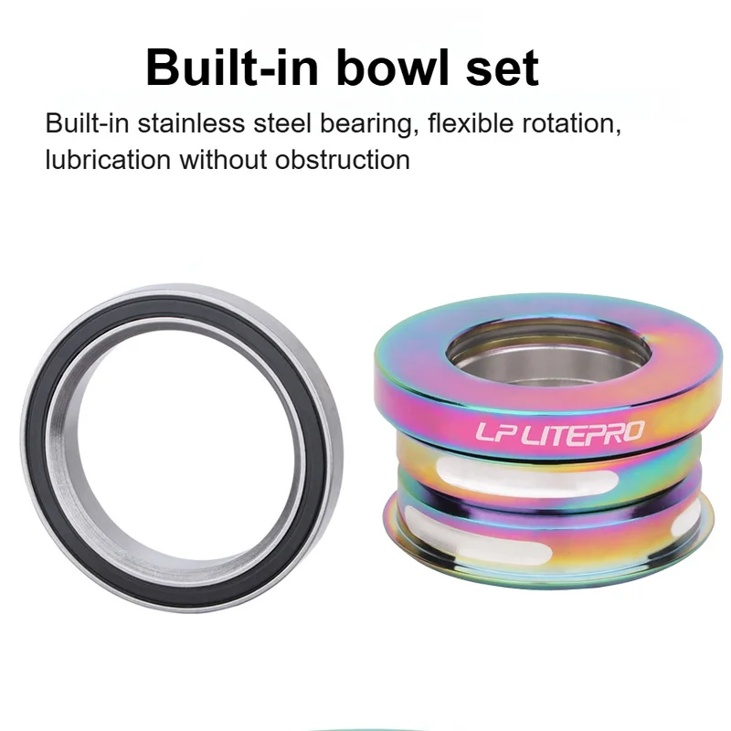 

Litepro 44mm Internal Bearing Headset for Folding Bikes Headset for Dahon BYA412 P18 P8 CNC Machining Aluminum Alloy Ultra-light