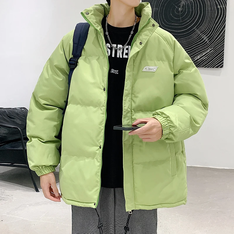 

Утепленная хлопковая куртка для подростков, свободного кроя, с воротником-стойкой, на осень-зиму, повседневная, теплая, из полиэфирного волокна