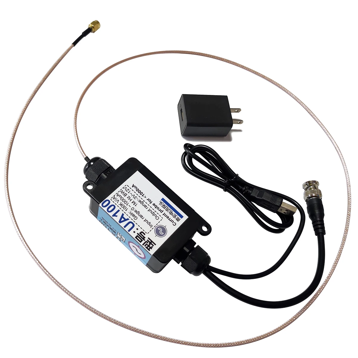 UA100 Current Probe for Microamp, Standard Current Probe for Small Current, BNC Interface, Single-End Current Mode,