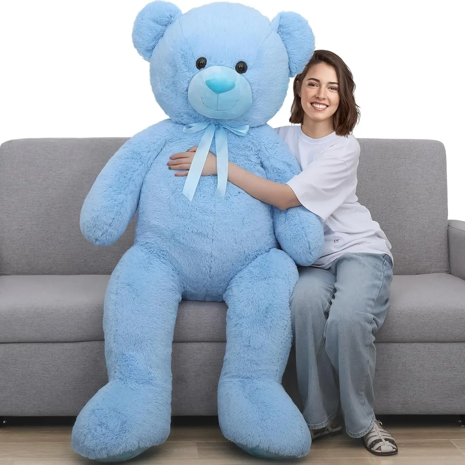 

Giant 5 Feet Teddy Bear Stuffed Animal, Soft and Huggable Valentines Day Teddy Bear Plush for Girlfriend and Boyfriend