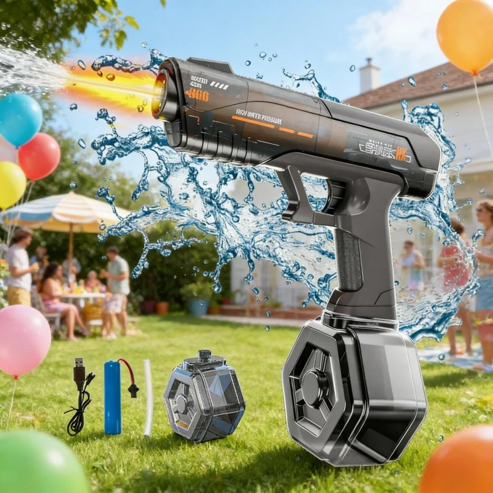 

Full Automatic Electric Water Gun Summer Outdoor Beach Pool Water Fight Toy for Kids Boys Perfect Birthday Gift