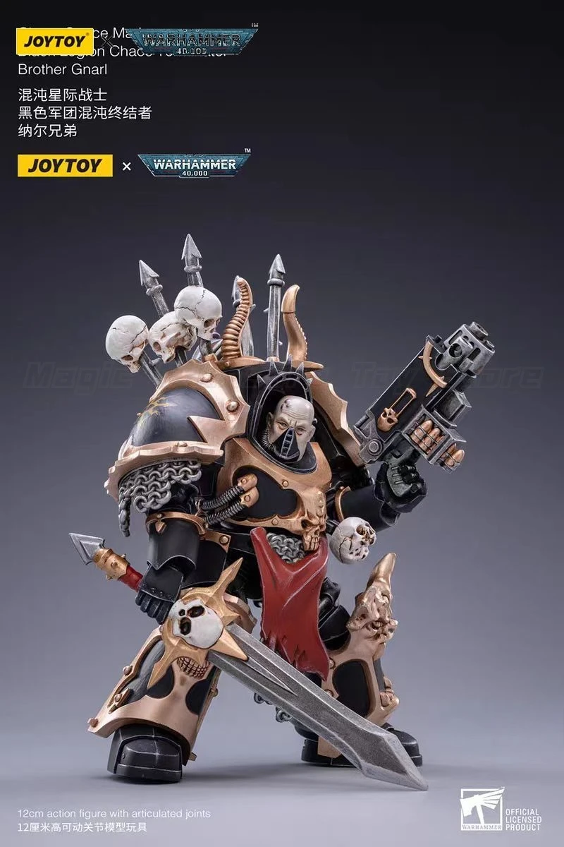 【In Stock】JOYTOY Warhammer 40K Chaos Space Marines Black Legion Chaos Terminator 3PCS  Gifts 1/18 Action Figure Toy