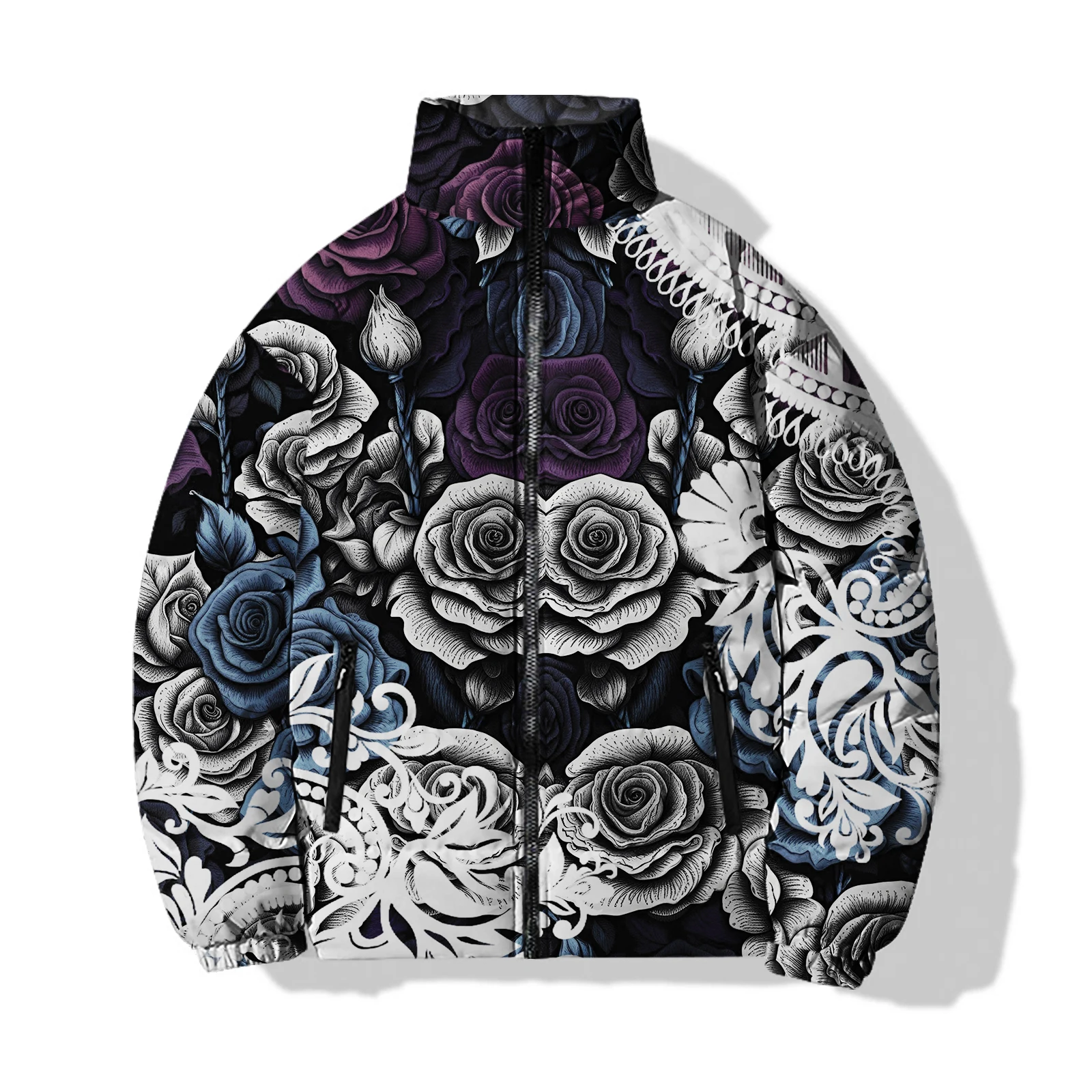 Rose Man Jackets Plant Męskie kurtki zimowe Trwałe, fajne, nie taśmy Opłata Produkty Moda Ciepło Nowość w płaszcze Puchowe kwiaty Płaszcz męski