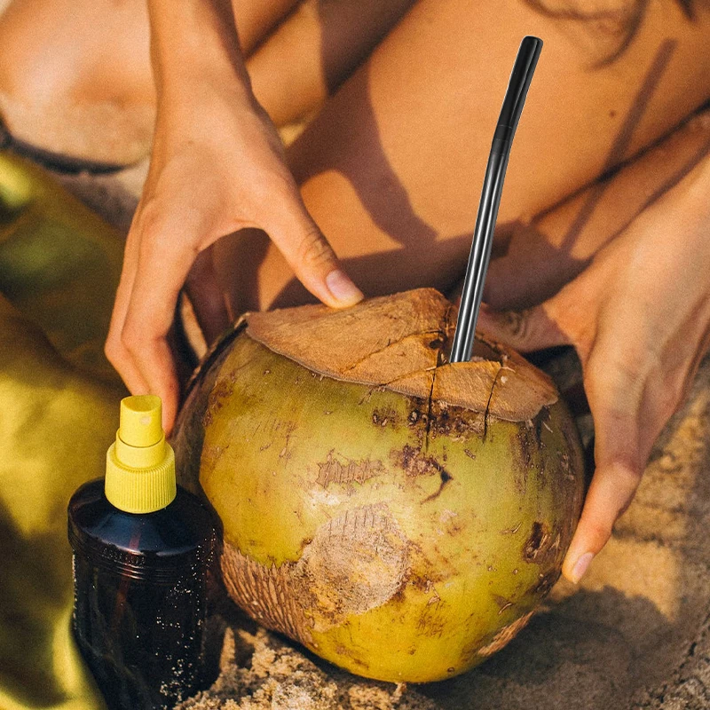 304 Stainless Steel Straw Spoon Set For Beverage Stirring And Filtering 18cm