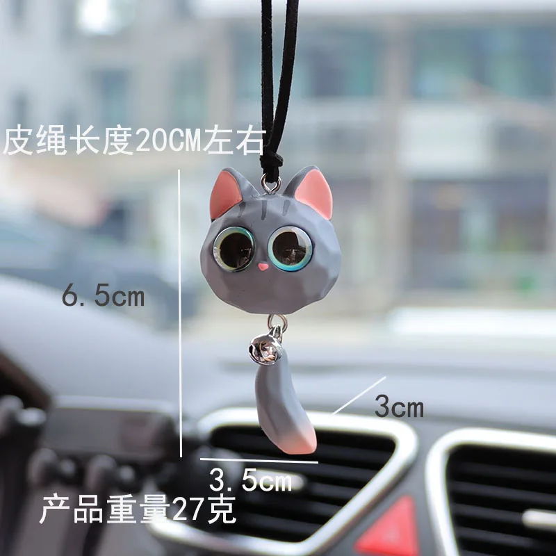 New Bell Fox Pendant Car Rearview Mirror Pendant Car Hanging Accessories Interior Backpack Bag Party Gift Keychain Decoration