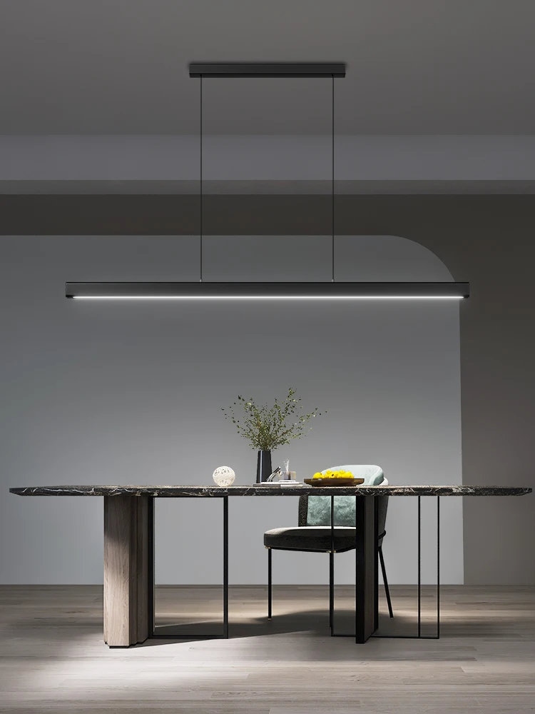 LED restaurant pendant light, dining table lighting, kitchen bar light, linear light, office pendant light, modern and minimalis