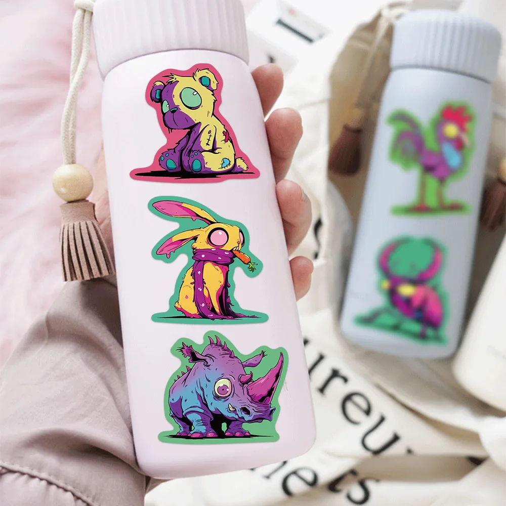 50PCS Colorful Strange Creatures Stickers Funny Cool Animals Decals For Laptop Suitcase Student Tablet Refrigerator DIY Stickers