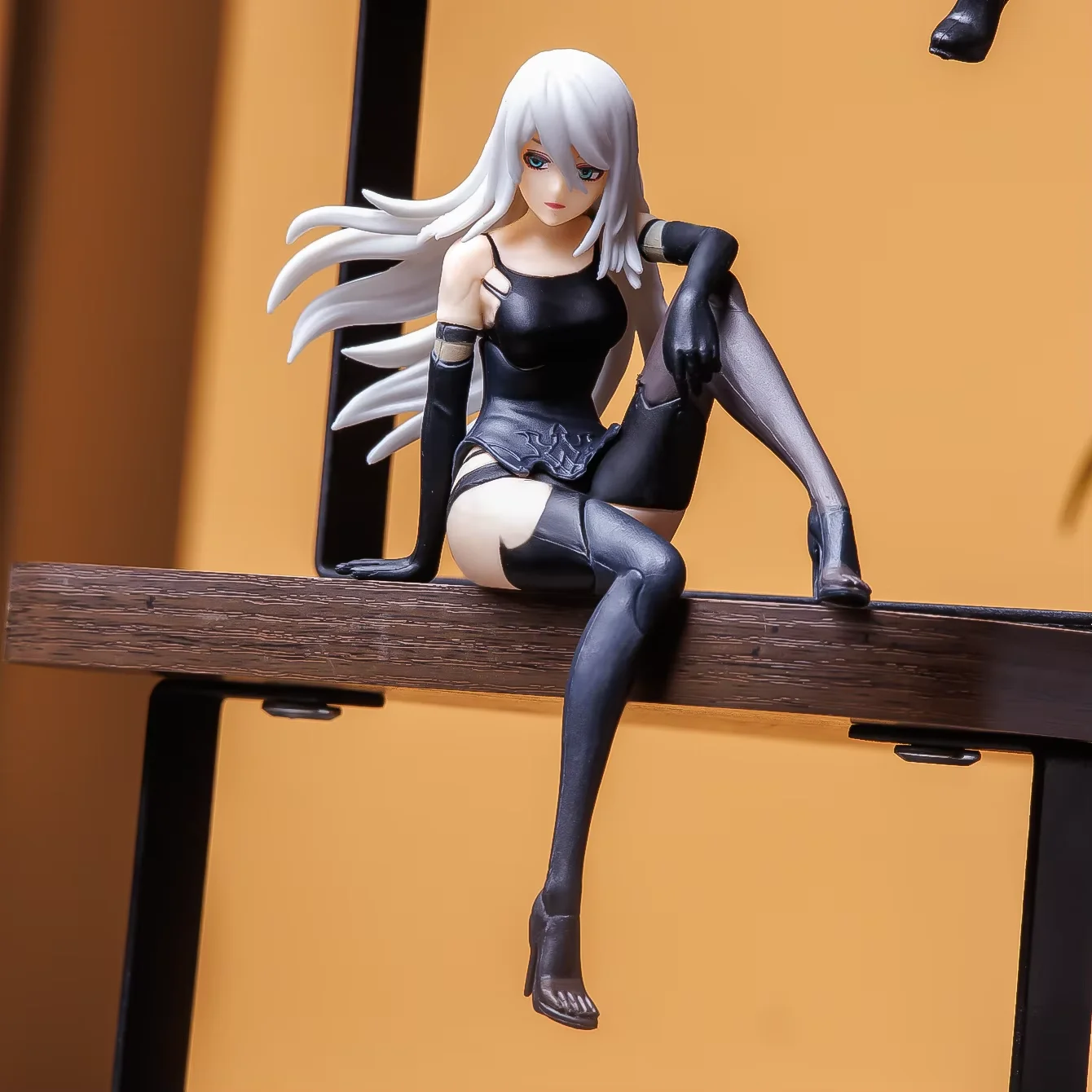 Hot No.2 Type B 9S A2 Black Ver. Anime Figure Collectible Model Statue Desktop Decoration Gift PVC Sitting Pose Statue 15cm