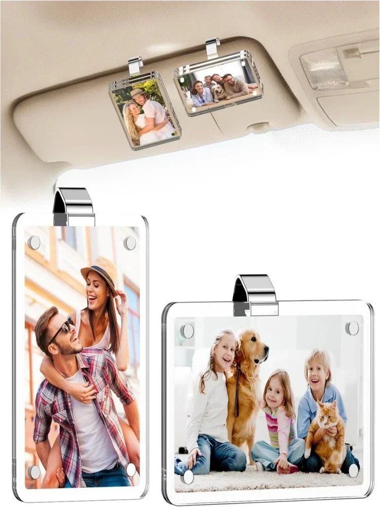 Auto-Sonnenblenden-Fotoclip Personalisierte Innendekoration für Auto Geschenk für Freund Paar Sicherheitsfahrten-Andenken Sonnenblenden-Organizer – Detail 3