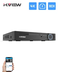 H.View 4K 8Ch Poe Nvr 8Mp sistema di sicurezza Cctv rilevamento facciale H.265 videoregistratore Audio di sorveglianza di rete xmeye Onvif
