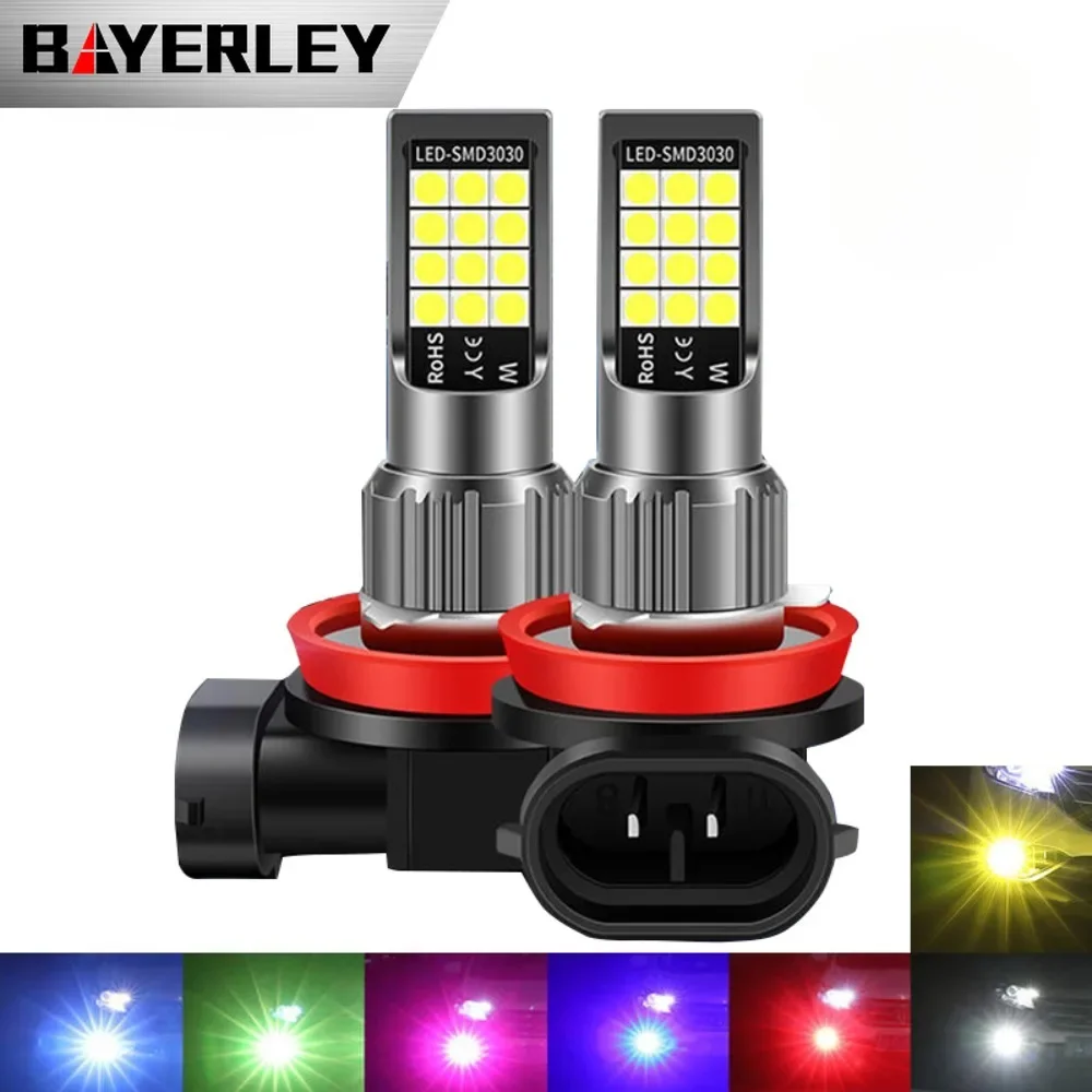 Car LED Fog Light H11 H7 9005 9006 with Flashing Emergency Warning Strobe Led Light 9005 9006 H3 880 88112V 24Leds Auto Lights