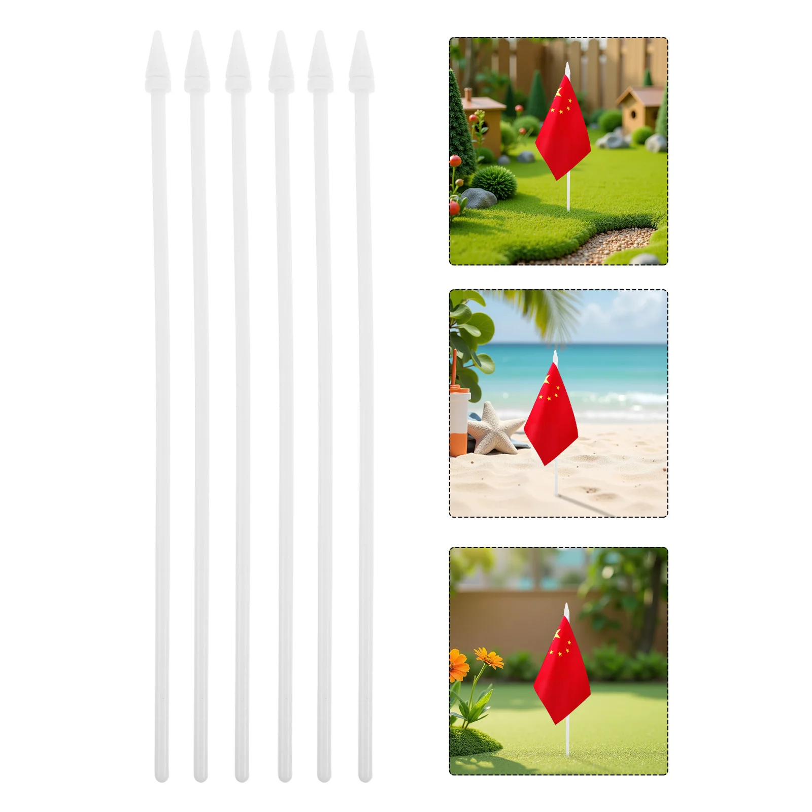 

100Pcs Versatile Handheld Plastic Flag Pole Stick Mini Rods for DIY Crafts Outdoor Events Celebrations Travel Stability Easy