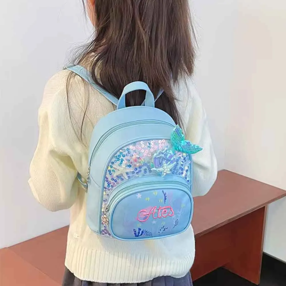 Handmade Customized Kindergarten Backpack, Embroidered Children's Cartoon PU Bag, Cute Love Backpack, Personalized Baby Backpack