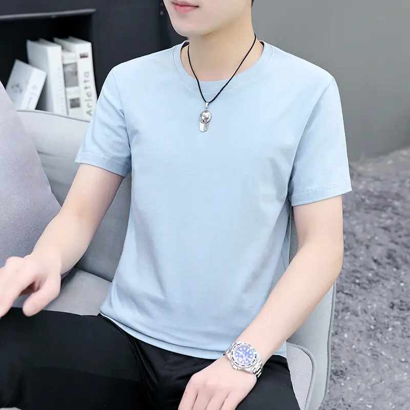 Fashion O-Neck Casual Solid Color Short Sleeve T-Shirts Men's Clothing 2024 Summer New Loose Korean Tops All-match Tee Shirt