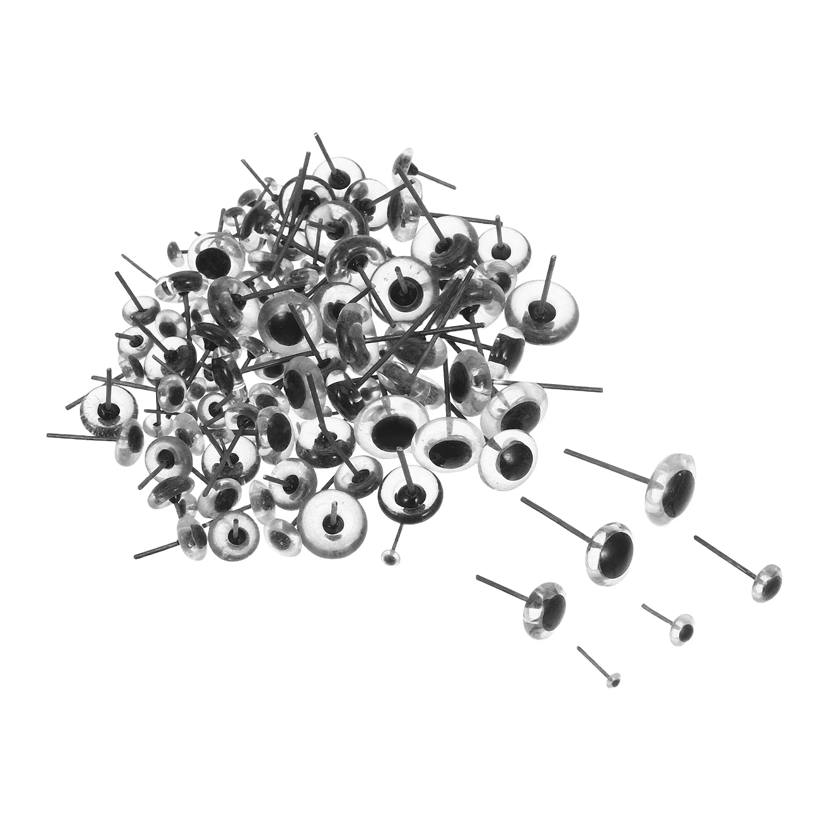 

100Pcs Glass Eyeballs Realistic Round Flat Safety Eyes for Needle Felting Crochet Knitted Animal Crafts 3-12Mm