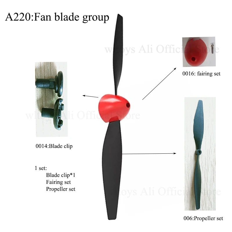 WLtoys-XK A220, A210, A260, RC Glider, Controle remoto, Motor de hélice, Placa principal, Direção, Fan Blade Frame, Peças sobressalentes