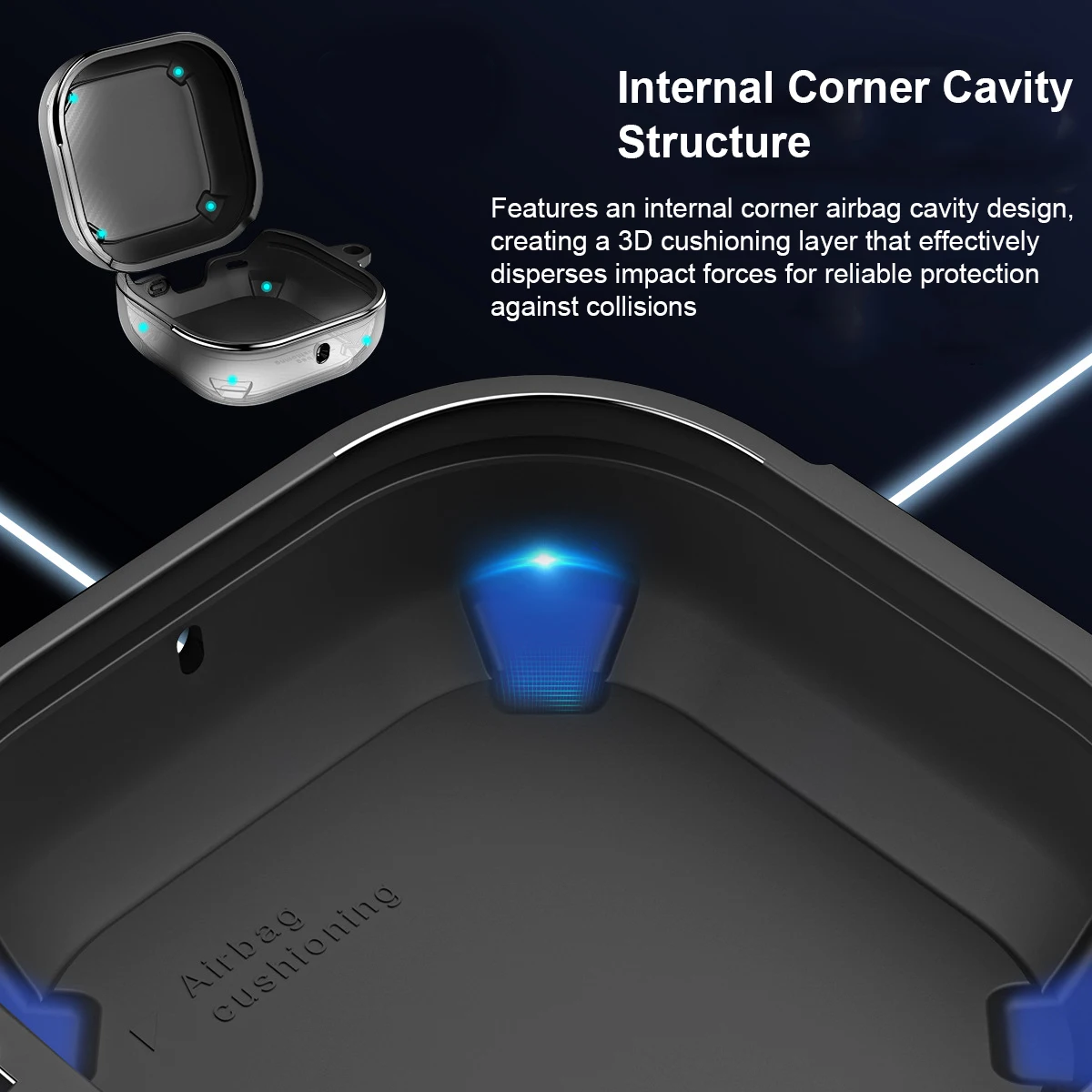 

For Samsung Galaxy Buds 4 / Buds 4 Pro Case TPU+PC Protective Cover with Carbon Fiber Texture Shockproof Drop Protection