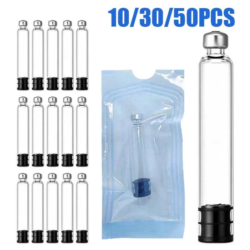 10-50 Pack 3ml Peptide Insulin Pen Cartridge, 3cc Cartridges Compatible with Reusable Injection V1 V2 V3 Pens, Individually Pack